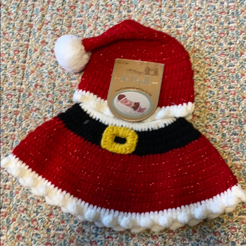 Hand Crocheted Santa set for infants